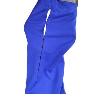 Nike Yoga Womens Leggings Blue High-Waisted Open Designs Legs Activewear Workout